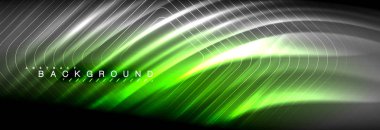 Neon parlayan sıvı dalga çizgileri, sihirli enerji uzay ışığı konsepti, soyut arka plan duvar kağıdı tasarımı