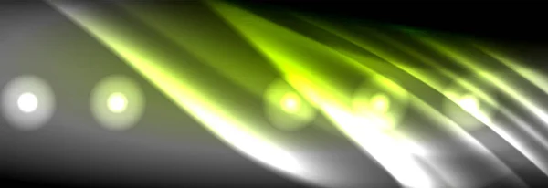 Жидкие неоновые волны, светящиеся линии фона — стоковый вектор