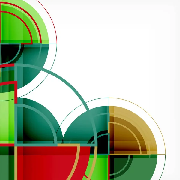 Cercles créatifs fond abstrait géométrique avec effet 3d — Image vectorielle