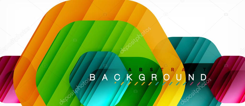 Vector multicolored hexagons geometric abstract background