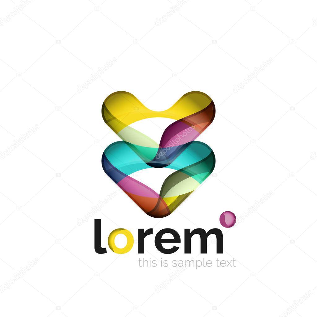Geometric convergence vector business icon template