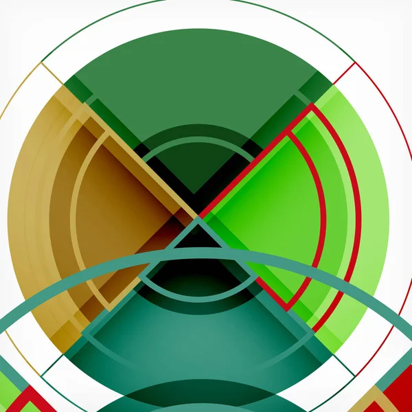 Cerchi creativi sfondo geometrico astratto con effetto 3d — Vettoriale Stock