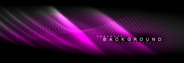 Sıvı neon akan dalgaları, ışık parlayan arka plan hatları