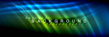 Sıvı neon akan dalgaları, ışık parlayan arka plan hatları