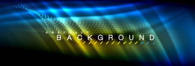 Sıvı neon akan dalgaları, ışık parlayan arka plan hatları