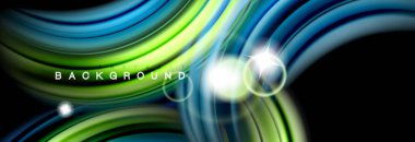 Renk dalgalar siyah, sıvı akan şekillerdeki karıştırma