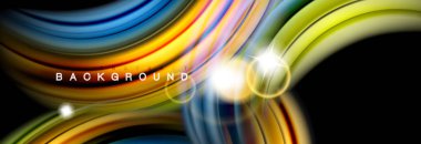 Renk dalgalar siyah, sıvı akan şekillerdeki karıştırma