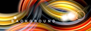 Karıştırma sıvı renk dalgalar siyah akan arka plan soyut tasarım