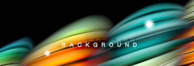 Renk dalgalar siyah, sıvı akan şekillerdeki karıştırma