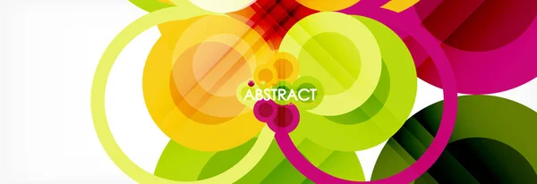 추상적인 다채로운 기하학적 구성-다 색된 원 배경 — 스톡 벡터
