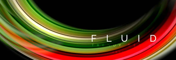 Mélange d'ondes de couleur sur des formes fluides noires — Image vectorielle
