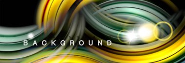 Renk dalgalar siyah, sıvı akan şekillerdeki karıştırma