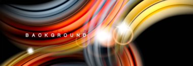 Karıştırma sıvı renk dalgalar siyah akan arka plan soyut tasarım