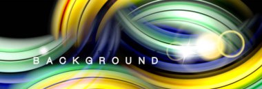 Karıştırma sıvı renk dalgalar siyah akan arka plan soyut tasarım