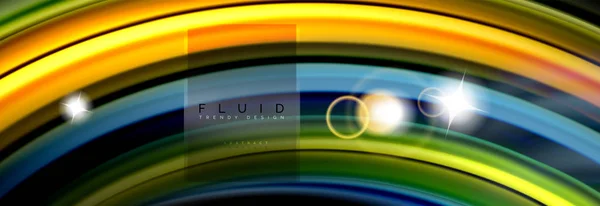 검정, 액체 흐르는 모양에 혼합 색깔 파 — 스톡 벡터
