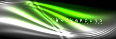 Neon parlayan sıvı dalga çizgileri, sihirli enerji uzay ışığı konsepti, soyut arka plan duvar kağıdı tasarımı