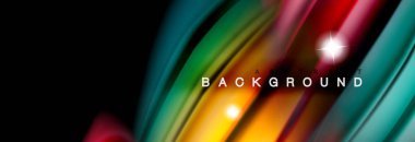 Renk dalgalar siyah, sıvı akan şekillerdeki karıştırma