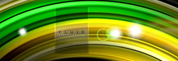 Diseño abstracto de fondo, que fluye mezclando ondas de color líquido en negro — Vector de stock