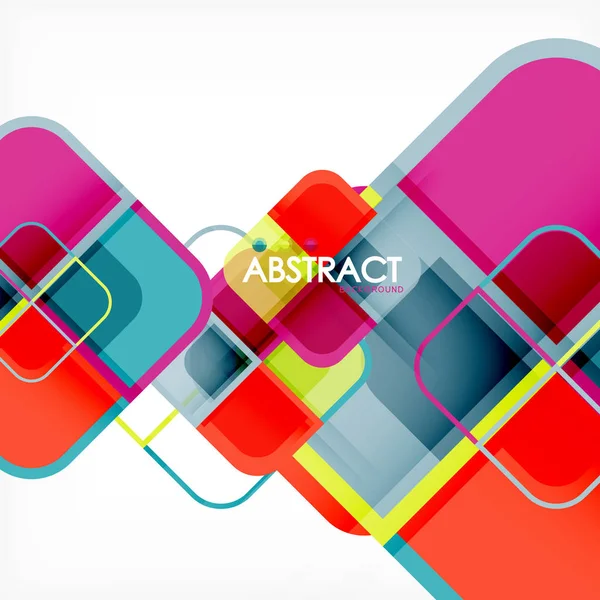 Abstract background, square shapes geometric composition — Stock Vector