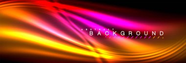 Neon parlayan sıvı dalga çizgileri, sihirli enerji uzay ışığı konsepti, soyut arka plan duvar kağıdı tasarımı