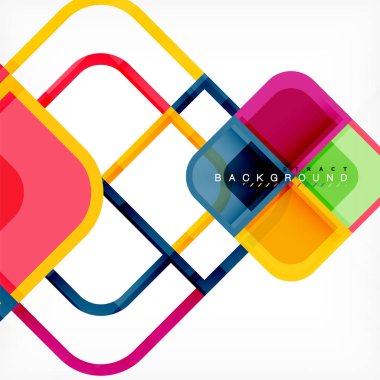 Arka plan, kare geometrik kompozisyon şekiller.