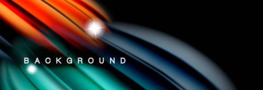 Renk dalgalar siyah, sıvı akan şekillerdeki karıştırma