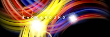 Karıştırma sıvı renk dalgalar siyah akan arka plan soyut tasarım