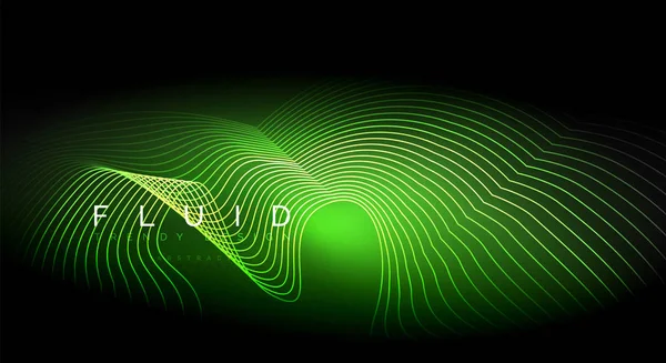 Flux numérique particules d'onde fond abstrait — Image vectorielle
