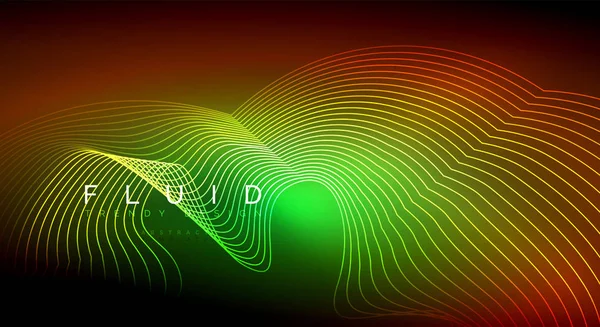 Digital fluindo partículas onda fundo abstrato — Vetor de Stock