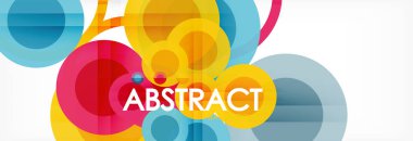 Çakışan daireye arka plan tasarım. İş veya teknoloji sunu veya web broşür kapak, duvar kağıdı için trendy soyut düzeni şablonu. Vektör çizim