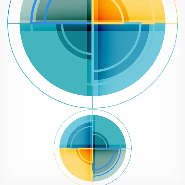 Kreative Kreise geometrischer abstrakter Hintergrund mit 3D-Effekt — Stockvektor