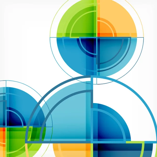 Creatieve kringen geometrische abstracte achtergrond met 3d effect — Stockvector