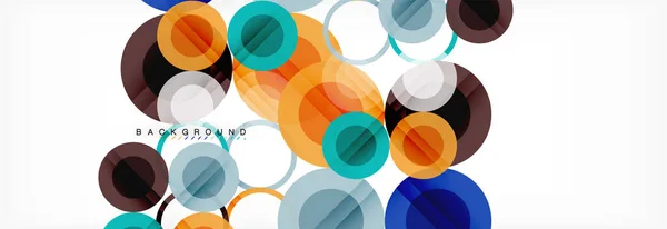 抽象的なカラフルな幾何学的な構成 - 多色円背景 — ストックベクタ