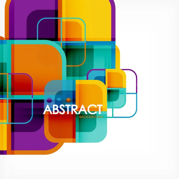 Fundo abstrato, formas quadradas composição geométrica —  Vetores de Stock