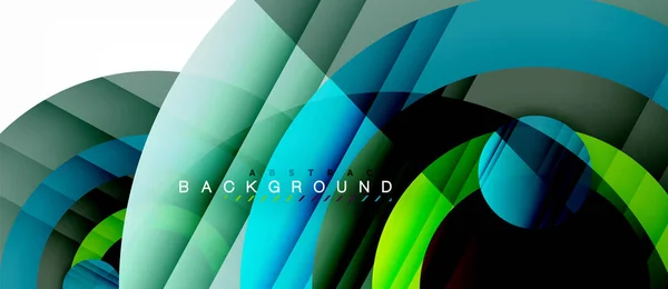 Círculos de colores brillantes fondo abstracto, diseño geométrico moderno — Vector de stock
