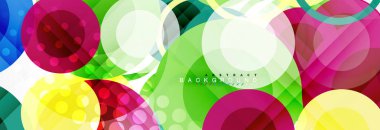 Soyut renkli geometrik kompozisyon - çok renkli daire arka plan, vektör çizim