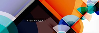 Arka plan - çok renkli daireler, trendy en az geometrik tasarım