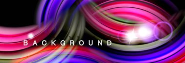 Renk dalgalar siyah, sıvı akan şekillerdeki karıştırma