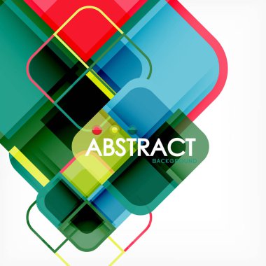 Renkli yuvarlak modern geometrik arka plan kareler