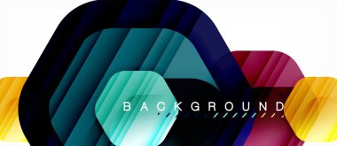 Parlak renk altıgen yanarak bahislerin doğru modern kompozisyon arka plan, parlak cam tasarımı