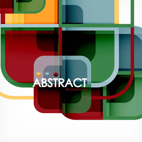 Okrągłe kolorowe kwadraty nowoczesne tło geometrycznych — Wektor stockowy