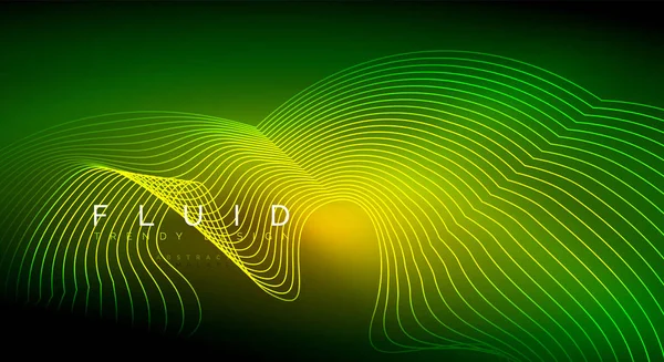 Digital fließende Wellenteilchen abstrakter Hintergrund — Stockvektor