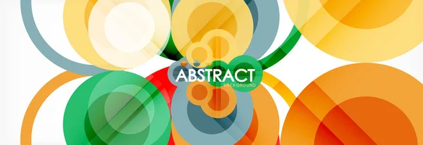 Composition géométrique colorée abstraite - fond de cercle multicolore — Image vectorielle