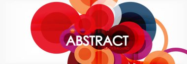 Soyut renkli geometrik kompozisyon - çok renkli daire arka plan