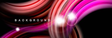 Renk dalgalar siyah, sıvı akan şekillerdeki karıştırma