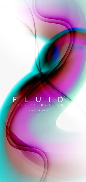 Color flowing wave, trendy liquid design template — Stock Vector