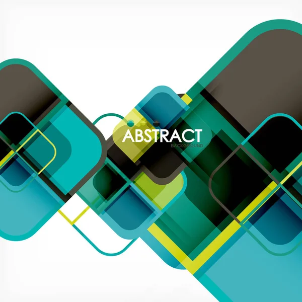 Fundo abstrato, formas quadradas composição geométrica — Vetor de Stock