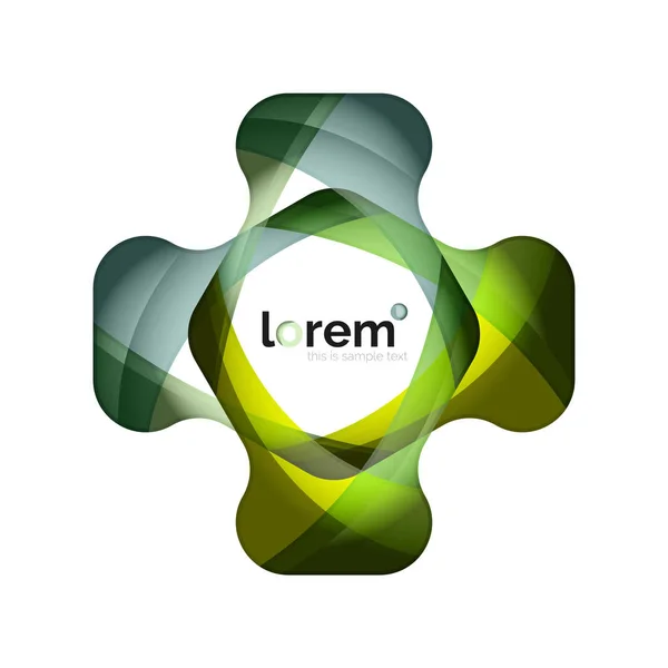 Logo astratto dal design geometrico composto da elementi fluenti — Vettoriale Stock
