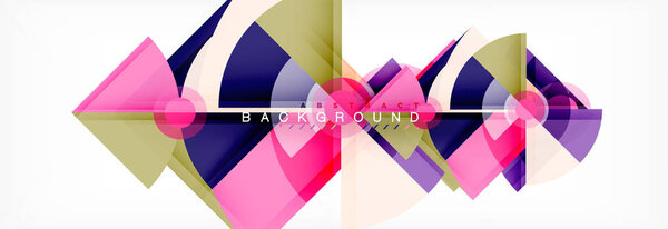 Triangles and circle geometric background