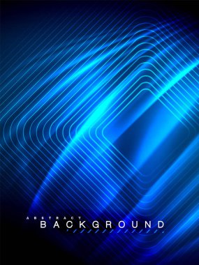 Neon parlayan dalga, sihirli enerji ve ışık arka plan. Dikey yönlendirme